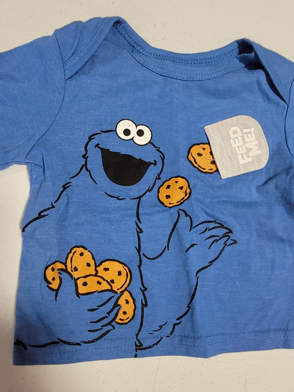 Sesame Street Royal Blue Baby Tee with White Logo